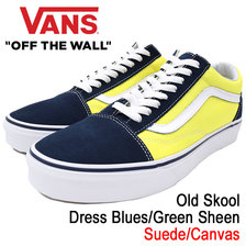 VANS Old Skool Dress Blues/Green Sheen Suede/Canvas VN0A38G1R1M画像