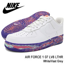 NIKE AIR FORCE 1 07 LV8 LTHR White/Vast Grey AJ9507-100画像
