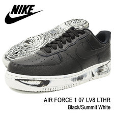 NIKE AIR FORCE 1 07 LV8 LTHR Black/Summit White AJ9507-001画像