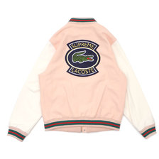 Supreme &times; LACOSTE Wool Varsity Jacket PEACH画像