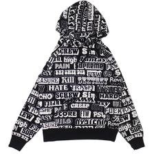 Supreme &times; HYSTERIC GLAMOUR Text Hooded Sweatshirt BLACK画像