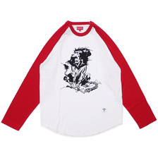 Supreme Lion Raglan Baseball Top RED画像
