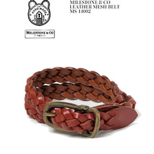 MILESTONE & CO LEATHER MESH BELT MS-14002画像