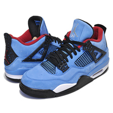 NIKE x TRAVIS SCOTT AIR JORDAN 4 RETRO "CACTUS JACK" UNIVERSITY BLUE/BLACK 308497-406画像