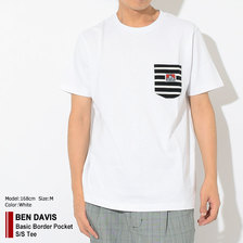 BEN DAVIS Basic Border Pocket S/S Tee C-8580061画像