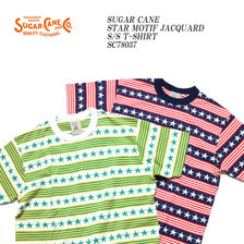 SUGAR CANE STAR MOTIF JACQUARD S/S T-SHIRT SC78037画像
