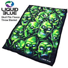 LIQUID BLUE Skull Pile Fleece Throw Blanket 81015画像