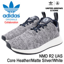 adidas × UNITED ARROWS & SONS NMD R2 UAS Core Heather/Matte Silver/White DA8834画像