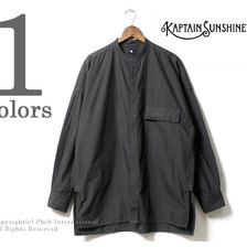 Kaptain Sunshine 100/2 FINX COTTON SHUTTLE WEATHER FLY FRONT BAND COLLAR SHIRTS KS8SSH06画像