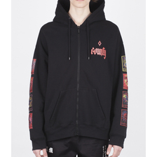 MARCELO BURLON TAROT ZIPPED HOODIE CMBE002F185060651088画像