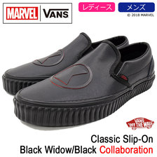 VANS × MARVEL Classic Slip-On Black Widow/Black VN0A38F7U7K画像