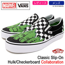 VANS × MARVEL Classic Slip-On Hulk/Checkerboard VN0A38F7U44画像