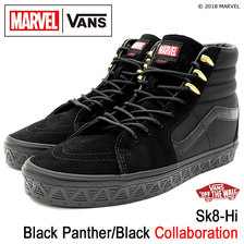 VANS &times; MARVEL Sk8-Hi Black Panther/Black VN 0A38GEUBH画像