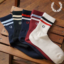 FRED PERRY TIPPED RIB SHORT SOCKS F19805画像