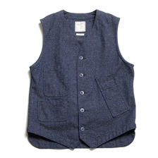 Soundman &times; HINOYA Special Order Working Waistcoat "Marcy" Indigo Jazz Nep HBT O376-654M画像