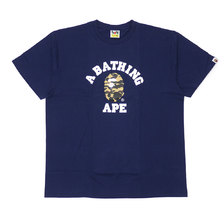 A BATHING APE 1ST CAMO COLLEGE TEE (Tシャツ) NAVY 1D75-110-010画像
