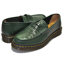 Dr.Martens &times; STUSSY PENTON LOAFER GREEN MADE IN ENGLAND VIBRANCE CROCO 24359300画像