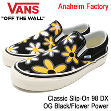 VANS Classic Slip-On 98 DX OG Black/Flower Power Anaheim Factory VN-0A3JEXU7X画像