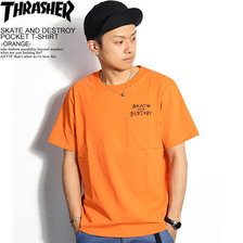 THRASHER SKATE AND DESTROY POCKET TEE -ORANGE- TH8103EPTO画像