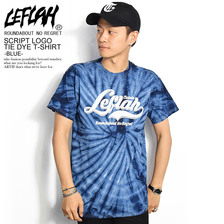 LEFLAH SCRIPT LOGO TIE DYE T-SHIRT -BLUE-画像