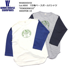 WAREHOUSE Lot 4800 7分袖ベースボールT PEMBERWICK画像