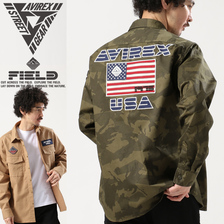 AVIREX STREET GEAR FIELD STRETCH TWILL PATCHED SHIRT 6185139画像