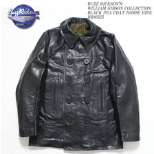 Buzz Rickson's WILLIAM GIBSON COLLECTION BLACK PEA COAT HORSE HIDE BR80525画像