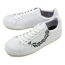 FRED PERRY B4231 PRINTED LAUREL LEATHER WHITE B4231-100画像