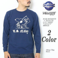 Buzz Rickson's &times; PEANUTS L/S T-SHIRT "U.S.NAVY" BR68125画像