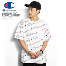 Champion CAMPUS LOGO POCKET T-SHIRT -WHITE- C3-N301画像