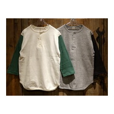 WAREHOUSE Lot 4058 7分袖ベースボールT(ヘンリーネック)無地画像