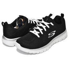 SKECHERS GRACEFUL GET CONNECTED black/white 12615-BKW画像