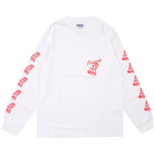 RHC Ron Herman &times; PIZZANISTA! ICON LOGO LS TEE WHITExRED画像