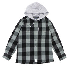 DESCENDANT SPICOLI HOODED LS SHIRT BLACK 182TQDS-SHM01画像