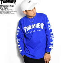 THRASHER MAG MULTI-C L/S TEE -ROYAL/WHITE- TH8302R画像
