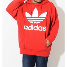 adidas Originals Trefoil Oversized Hoodie College Red DH5769画像