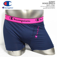Champion SCRIPT LOGO BOXER BRIEFS -NAVY/PINK- CM6-L204画像