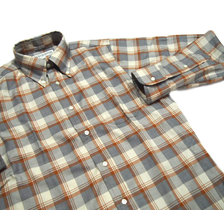 INDIVIDUALIZED SHIRTS L/S STANDARD FIT B.D. FLANNEL CHECK SHIRTS/grey x beige画像