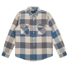 Brixton BOWERY L/S FLANNEL OFF WHITE&times;DUSTY BLUE 01000画像