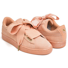 PUMA SUEDE HEART SATIN WNS DUSTY CORAL - GOLD 362714-05画像