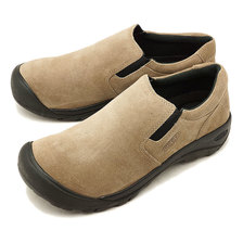 KEEN MEN AUSTIN CASUAL SLIP SD Silver Mink 1019610画像