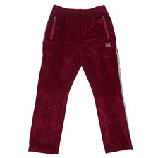 NEEDLES Narrow Track Pant-Houndstooth Velour BORDEAUX画像