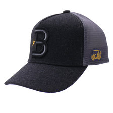 YOSHINORI KOTAKE DESIGN &times; BEAMS GOLF B LOGO WOOL MESH CAP GRAY画像