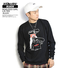 DOUBLE STEAL BLACK BOXLOGO GIRL L/S TEE -BLACK- 984-14216画像