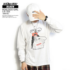 DOUBLE STEAL BLACK BOXLOGO GIRL L/S TEE -WHITE- 984-14216画像