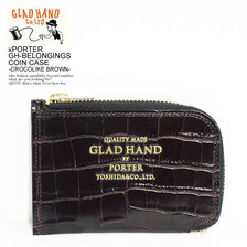 GLAD HAND × PORTER GH-BELONGINGS COIN CASE -CROCOLIKE BROWN-画像