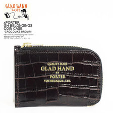 GLAD HAND &times; PORTER GH-BELONGINGS COIN CASE -CROCOLIKE BROWN-画像