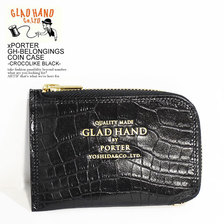 GLAD HAND &times; PORTER GH-BELONGINGS COIN CASE -CROCOLIKE BLACK-画像