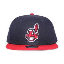 NEW ERA CLEVELAND INDIANS YOUTH MLB BASIC SNAPBACK NAVY-RED APNE11592443画像