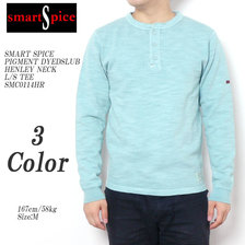 smart Spice PIGMENT DYEDSLUB HENLEY NECK L/S TEE SMC0114HR画像